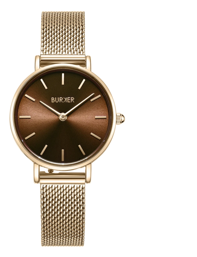 Burker - Mulheres Assista Ruby Petite Ouro Brown Mesh