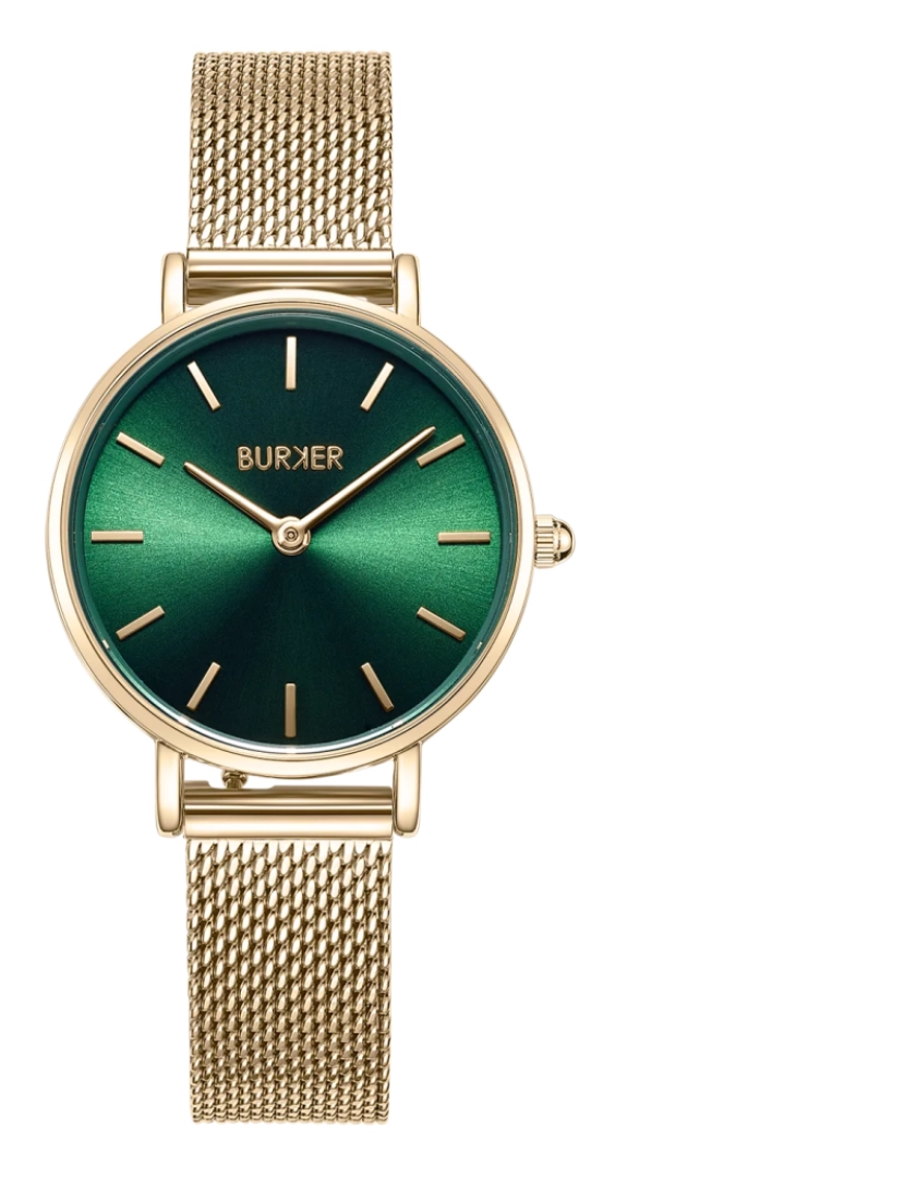 Burker - Mulheres Assista Ruby Petite Ouro Verde Mesh