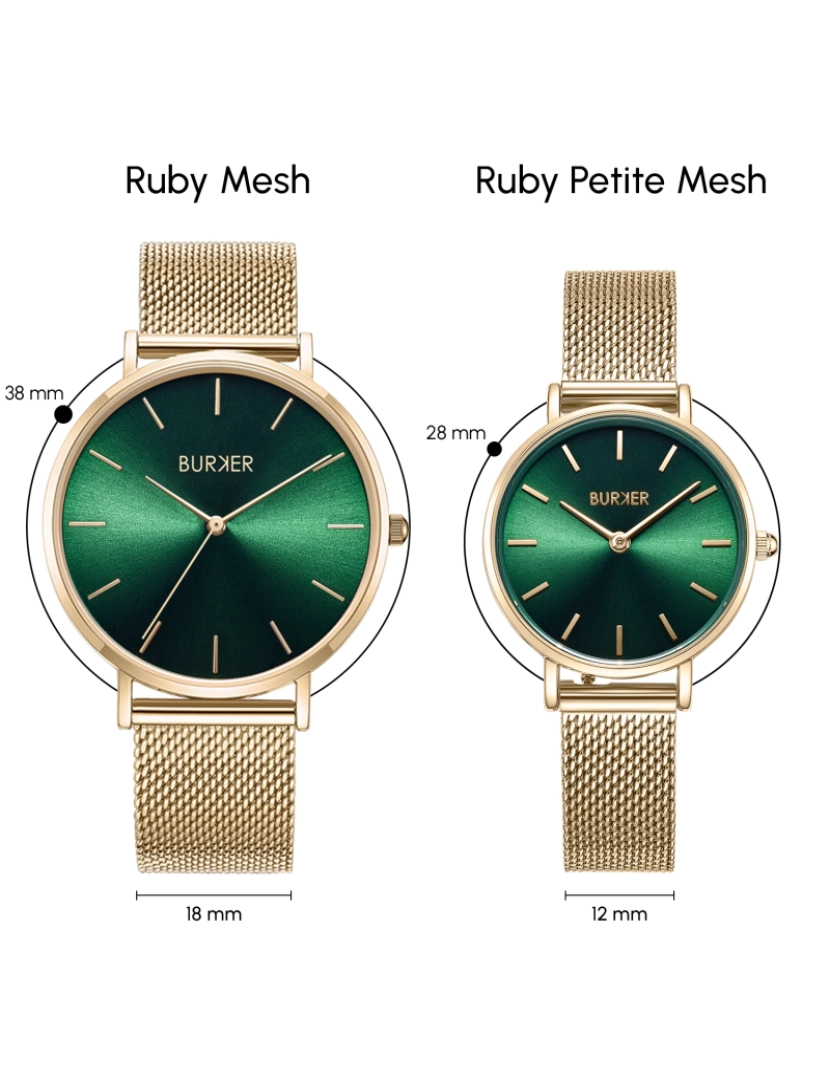 imagem de Mulheres Assista Ruby Petite Ouro Verde Mesh6