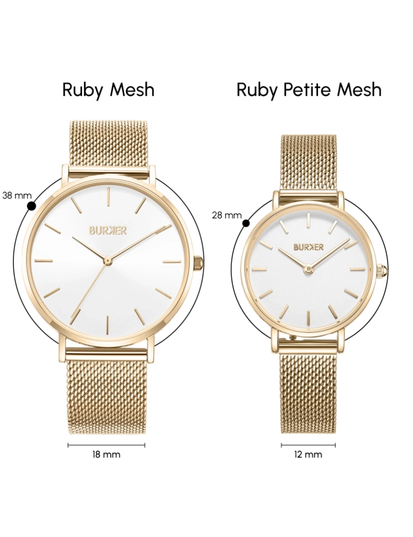 imagem de Mulheres Assista Ruby Petite Ouro Branco Mesh7