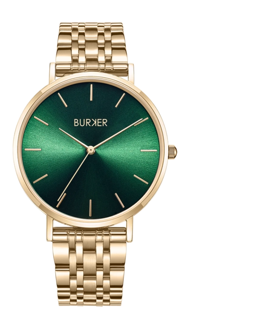 Burker - Mulheres Assista Ruby Gold Green Mesh