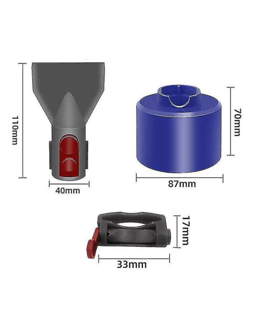 imagem de 3pcs para Dyson V7 V8 V10 V11 Cabeça de sucção de trava de ponta da ponta do slot.2