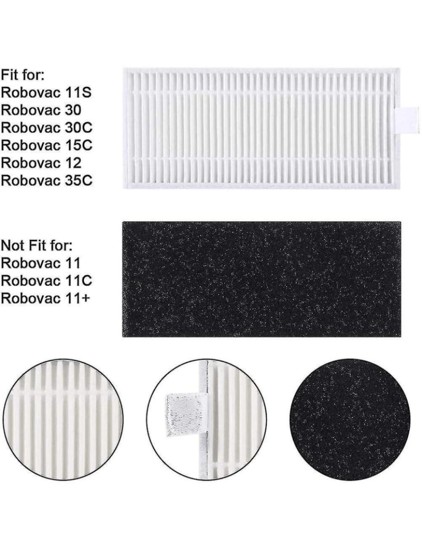 imagem de Para eufy robovac 11s robovac 30 robovac 30c pincel hepa filtro3