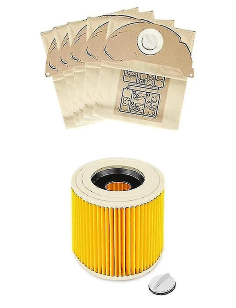 Crosmart - Filtros de substituição Bolsa de poeira para Karcher WD2 WD3 MV3 MV2 6.414-552.0