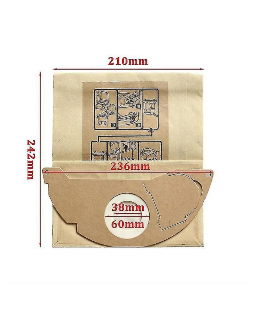 imagem de Filtros de substituição Bolsa de poeira para Karcher WD2 WD3 MV3 MV2 6.414-552.03