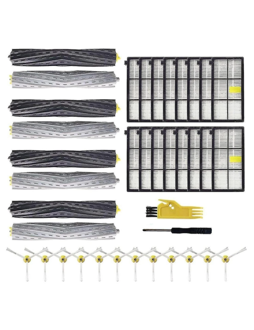 Crosmart - Pincel lateral de filtro de extrator de detritos sem emaranhado para iRobot Roomba 800