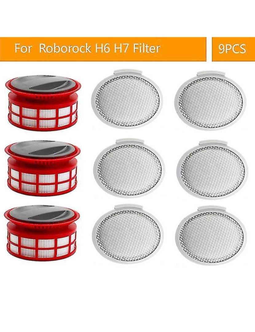 imagem de 9pc para roborock h6 h7 hepa post filtro peças de pó sem fio sem fio3