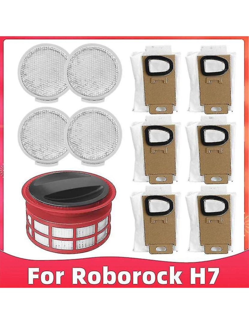 imagem de Kit de filtro HEPA dianteiro e traseiro 11pcs para Xiaomi Roborock H7 sem fio sem fio2