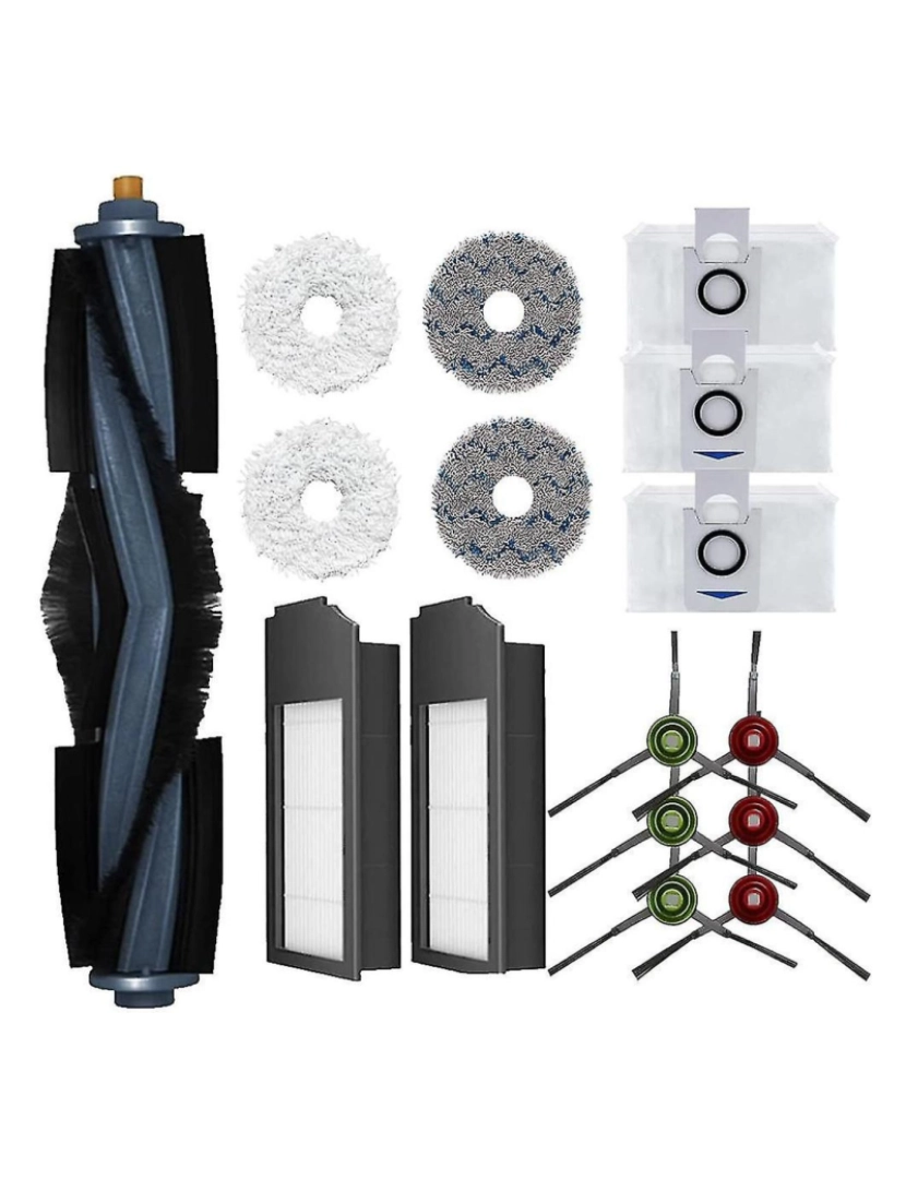 imagem de Conjunto de acessórios de substituição para o vácuo de robô Turbo Omni / X1, incluindo escovas laterais de escova principal3