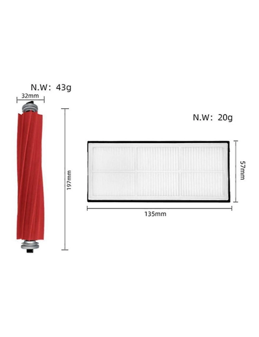 imagem de Pincel de limpeza de rolos de limpeza filtro de pincel lateral peças de substituição para s7 t7s t7plus g10 vácuo limpo3