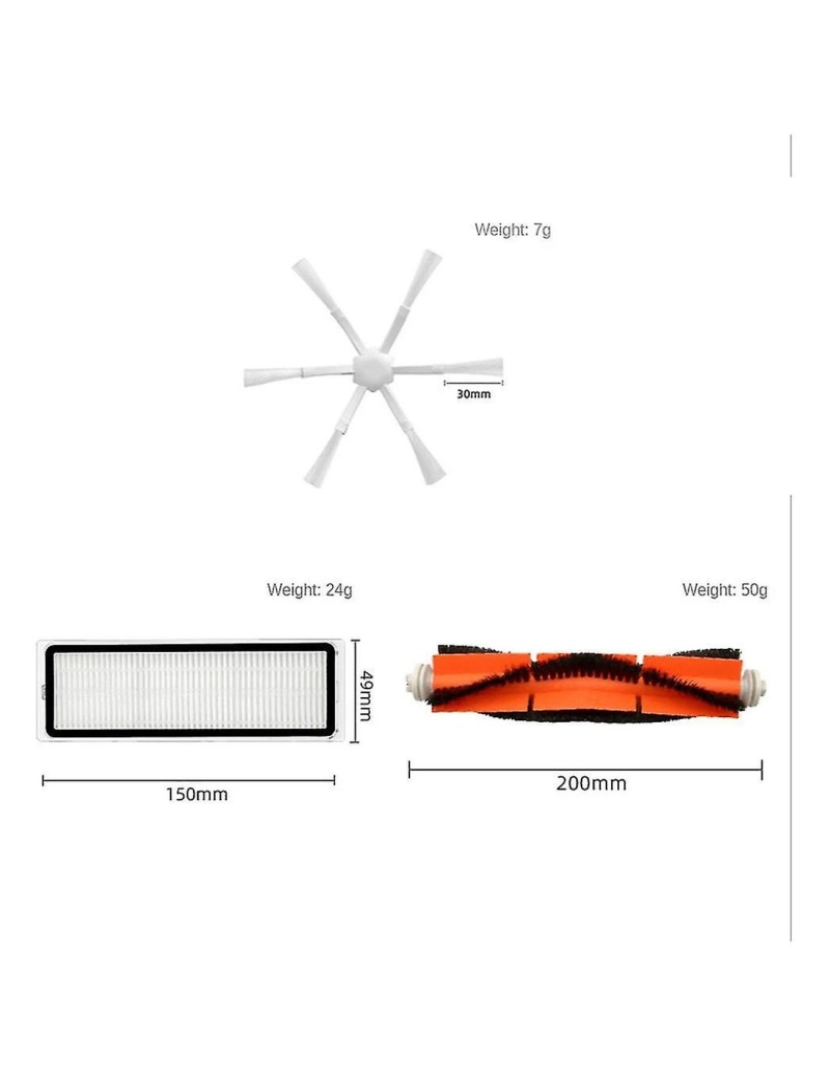 imagem de Acessórios de substituição de 12pcs para Mi Vacuum Mop 2 stytj03zhm robô aspirador de pó de vácuo pincel lateral H4