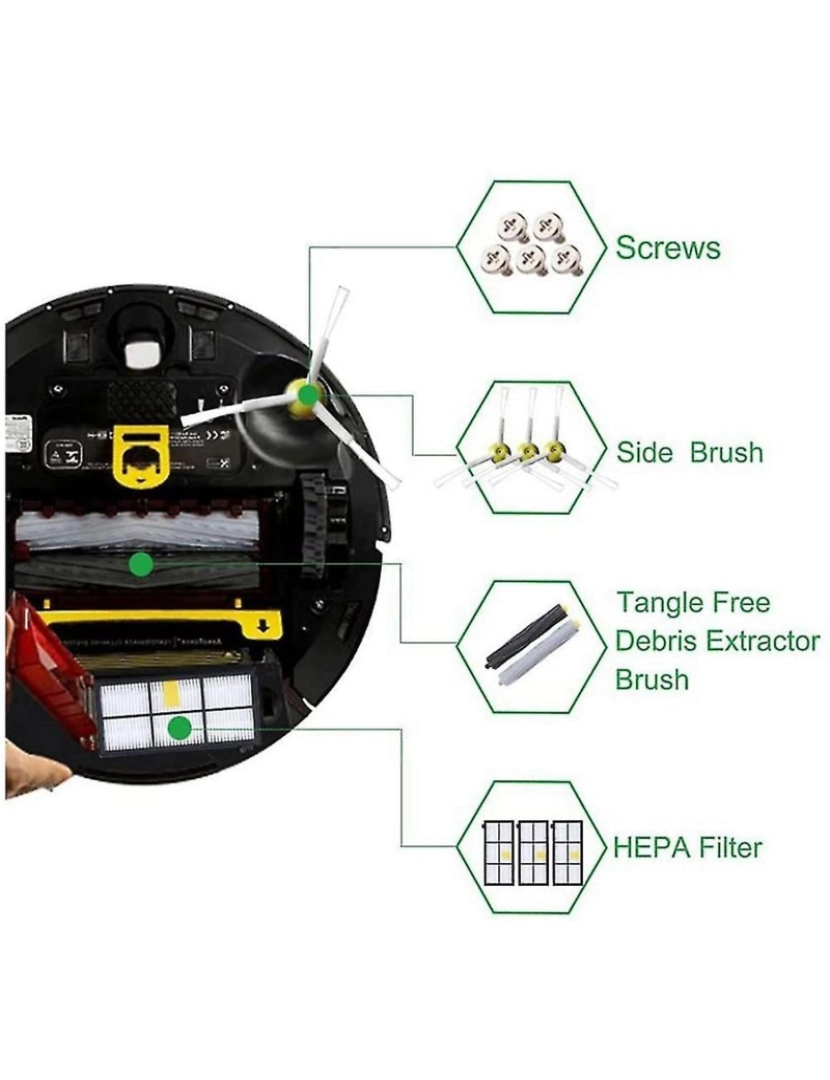 imagem de Escovas de escova de rolos de reposição Filtros para 800 séries 870 871 880 Robot aspirador de pó Aces4