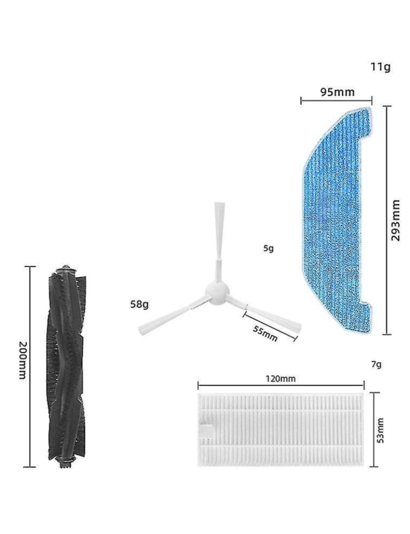 imagem de Kit de acessórios para filtro de pincel para Q11 Robótica A aspirador de limpeza2