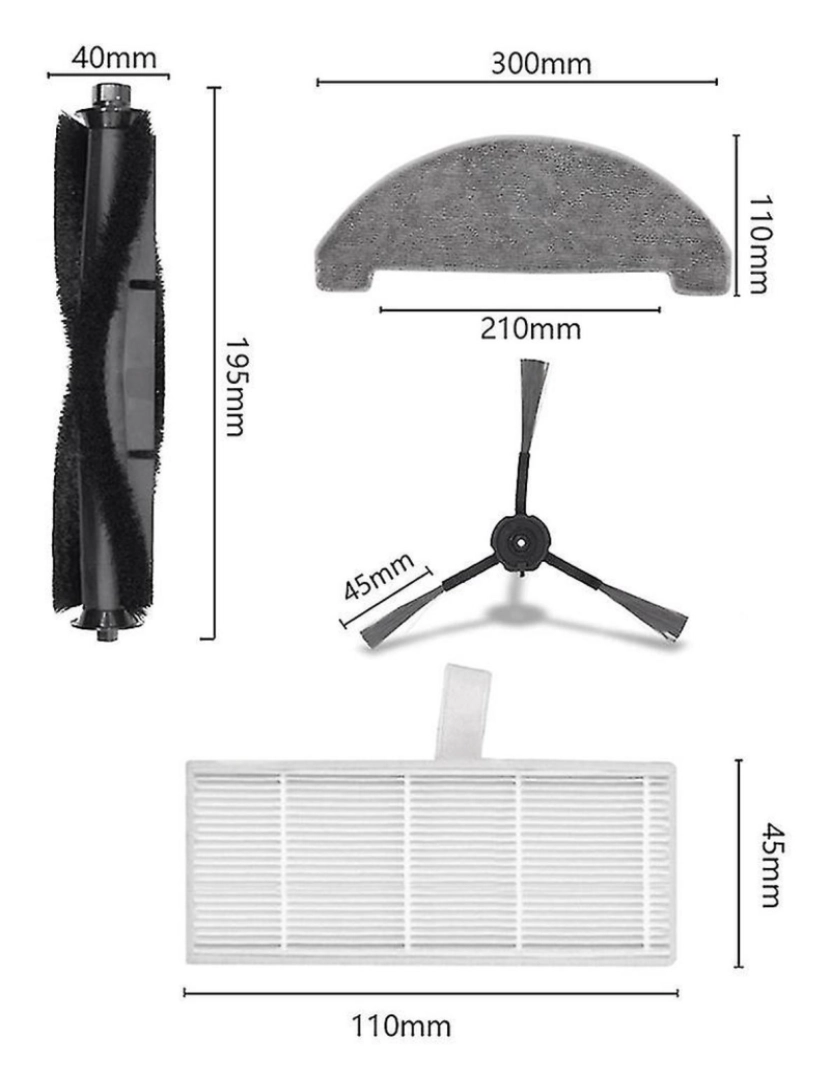 imagem de Brush lateral principal Filtro HEPA Saco de pó Coloque peças de reposição para S9 Robot A vácuo Acessórios2