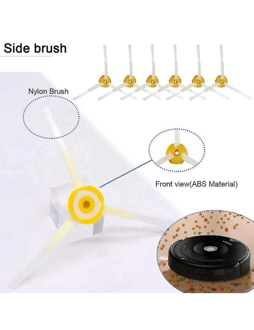 imagem de Substituição Bruscos laterais da escova principal Filtros HEPA para 600 séries 630 650 Robot Acesso a pó de pó de robô4