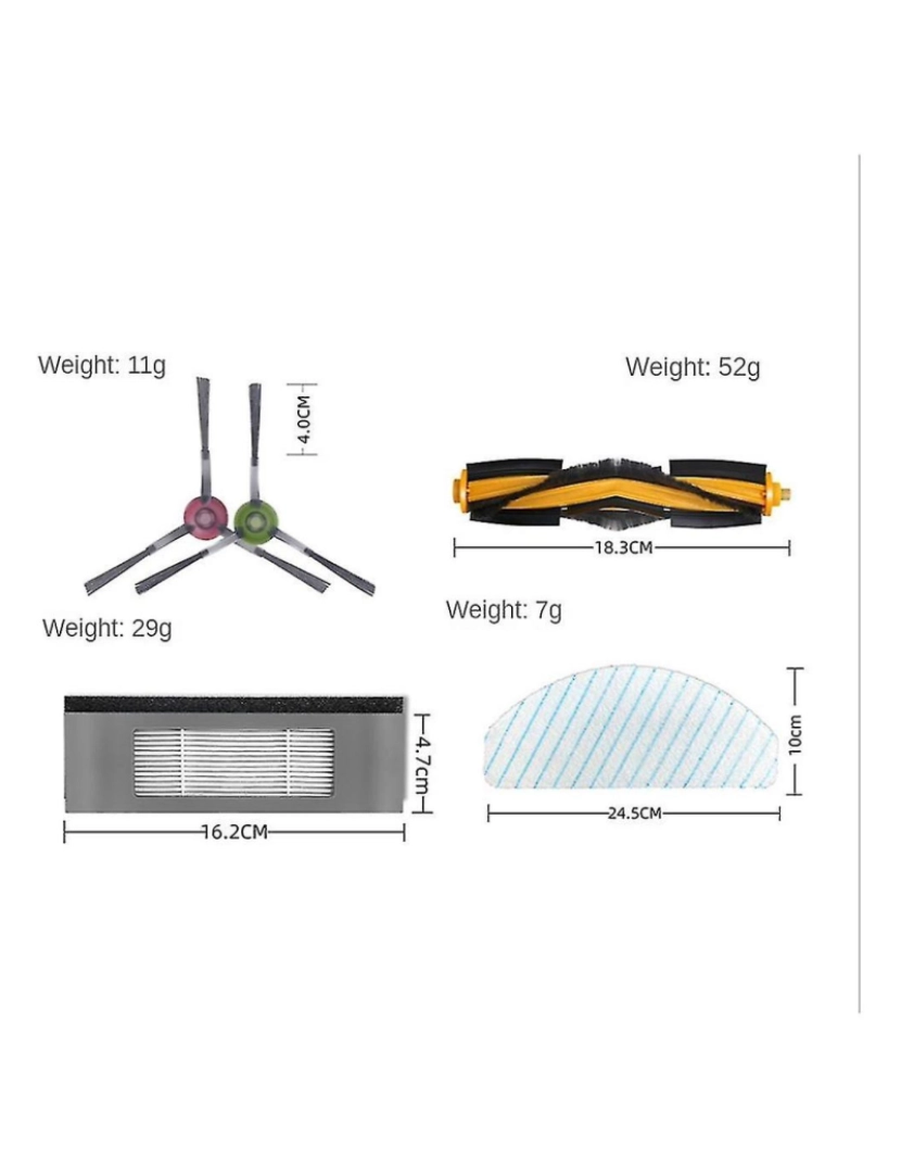 imagem de Para ozmo t9 robô principal pincel de pincel lateral hepa filtro de esfregão acessórios de pano3