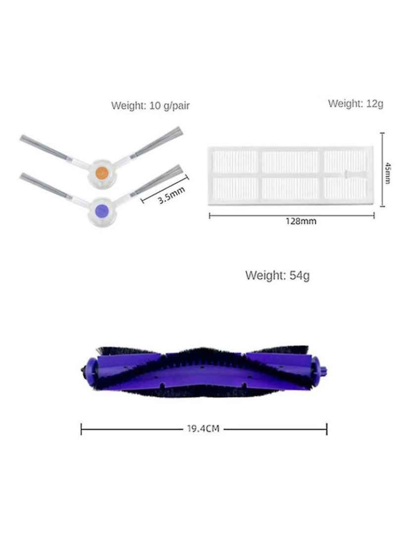 Crosmart - Acessórios de varredores de substituição Adequados para Narwal J3 Robot Vacuum Cleaner Acessórios