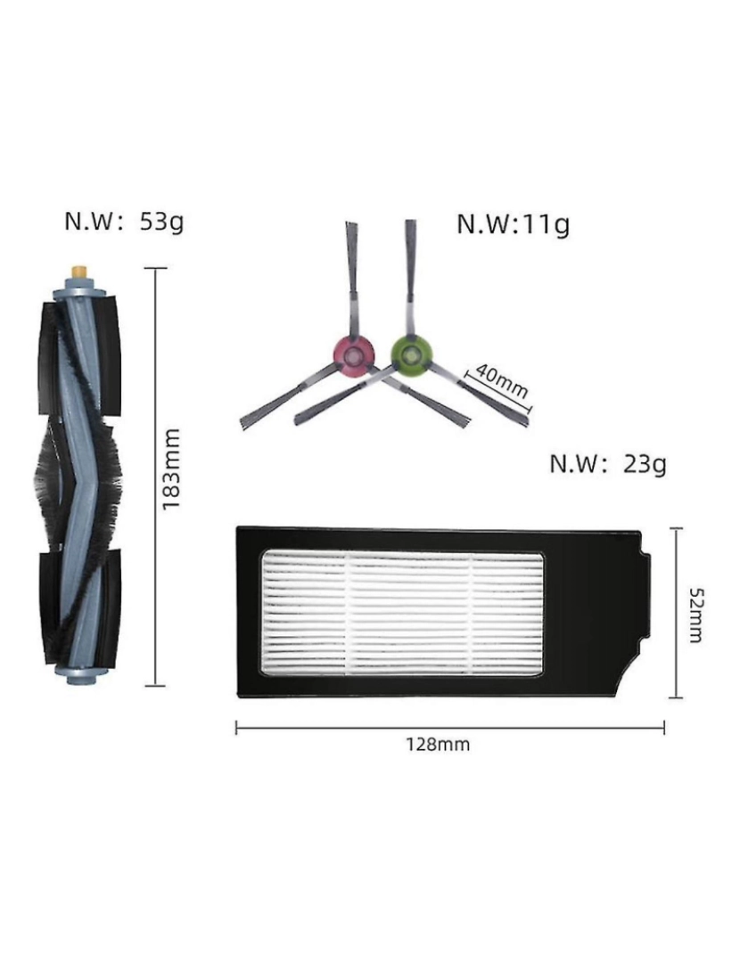 imagem de Para Deebot X1 Omni T10 Turbo A vácuo Robô Robô Princel principal Praço lateral Filtro de poeira Acessórios3