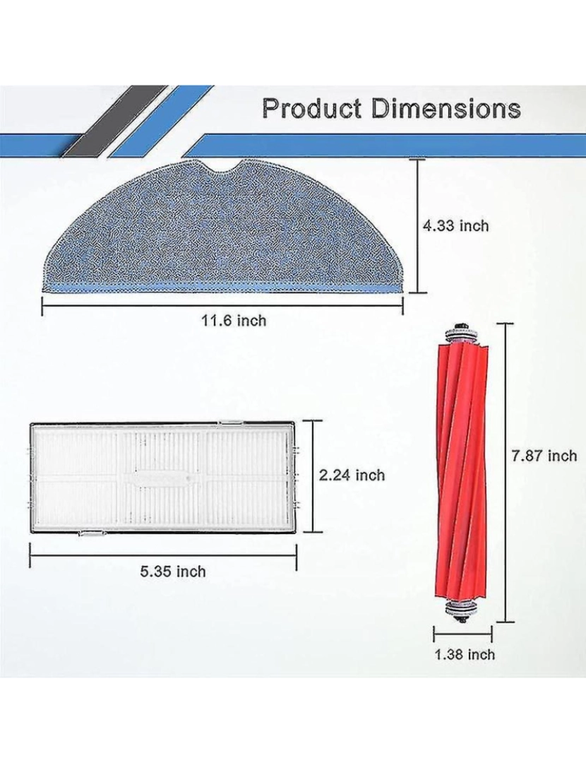 imagem de Para Roborock S7 S70 Acessórios Prave principal Provejo lateral Filtro Hepa3