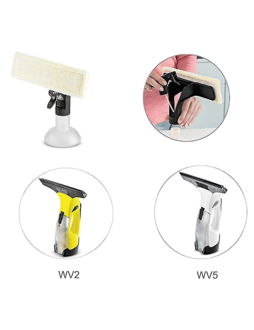 imagem de 2 PCS Microfibre MOP Pano para Karcher WV2 /5 Máquina de limpeza de janelas3