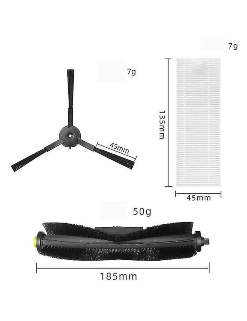 imagem de Brush roller HEPA Filtro lateral Peças de substituição para qihoo3