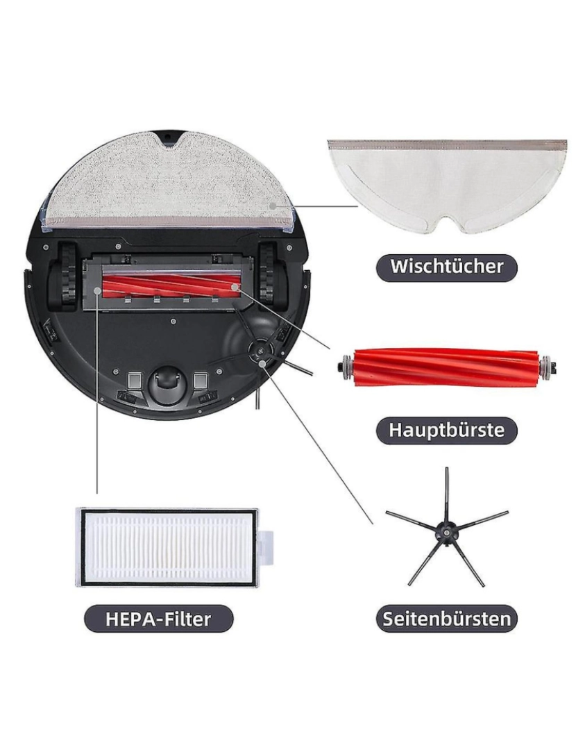 imagem de Escova de escova de reposição Filtro HEPA para Q7 Q7+ Q7max q7max+ Robô Vacuum Cleaner ACCE4