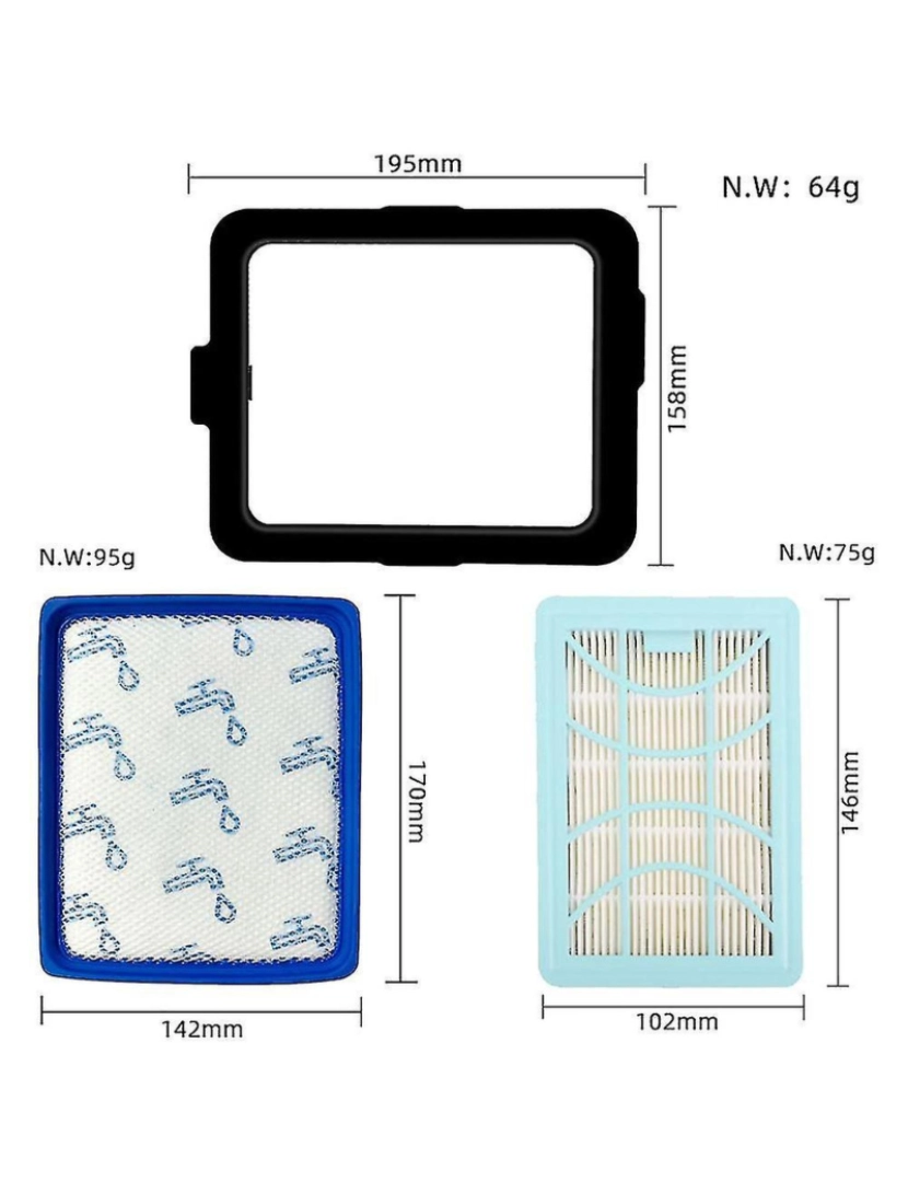 imagem de Quadro de filtro HEPA para Philips CP0616 FC9728 FC9730 ASPUUE CHEPONER4