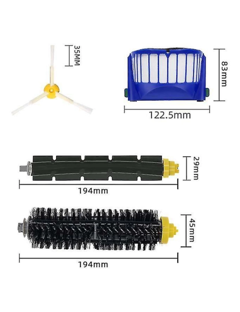 imagem de Para 600 605 606 610 614 616 620 660 630 651 650 670 690 Pincel HEPA Filtro de pó de pó de limpeza Replacemen4