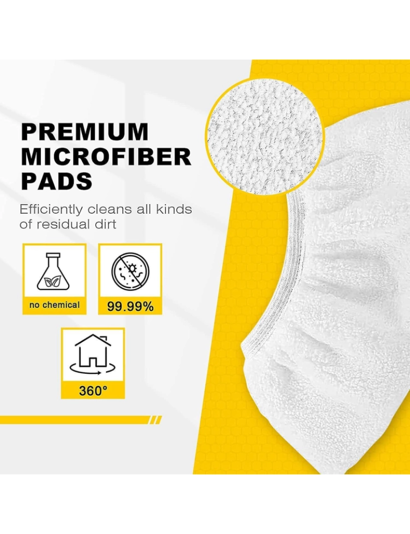 imagem de 8 PCS Microfiber panos para krcher, panos para acessórios para bicos de mão para limpeza a vapor SC 1, 2, 3, 4, 52