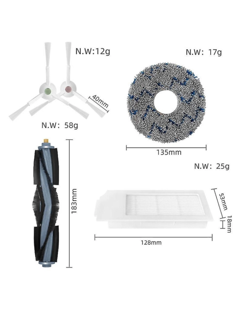 imagem de Para Deebot T10/T10 Turbo Peças HEPA Filtro lateral Prancagem lateral MOP MOP ROP ROBOT AS VÁRIO DE LIMPENTE ACCES2