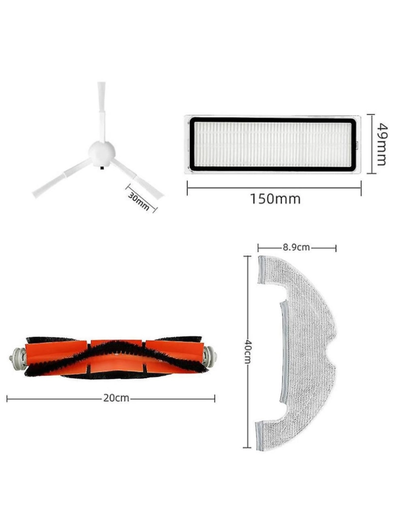 imagem de Substituição para Robot Vacuum-Mop 2 Ultra Cleaner Peças sobressalentes Limpa lateral Filtro de esfrega2