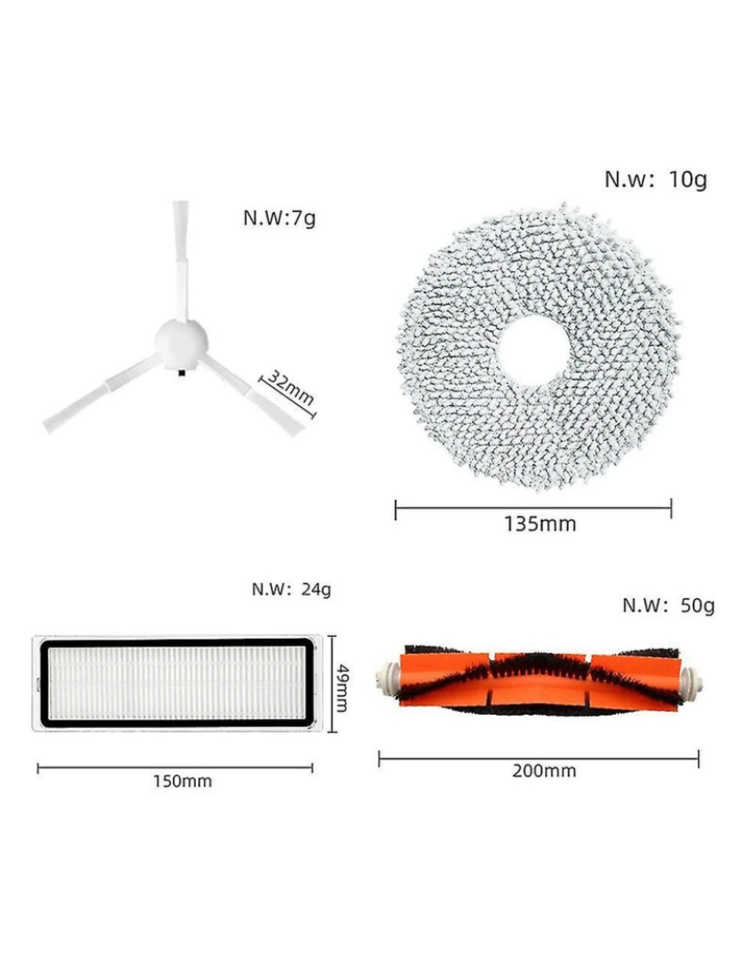 imagem de 14pcs para mijia b101cn robô aspirador de pó de limpeza HEPA Filtro de esfrega3