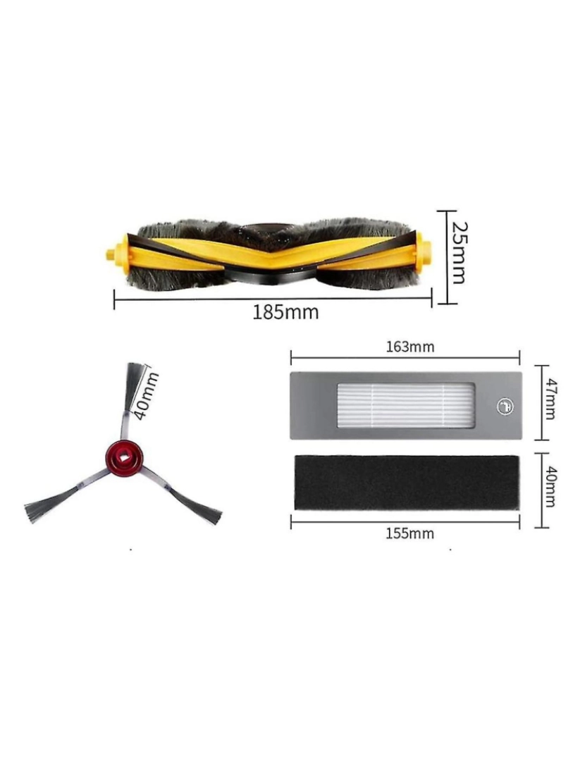 imagem de Filtro HEPA da escova lateral do pincel principal para 950 920 T8 T8+ T8 T9 ACESSORES ASCUUM AS ARCUITO2