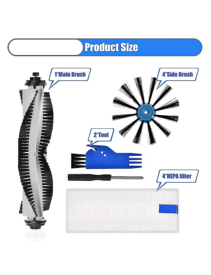 imagem de Substituição Brush de rolo principal escova lateral de peças de filtro hepa compatíveis para 3115 a pó de pó ACC4