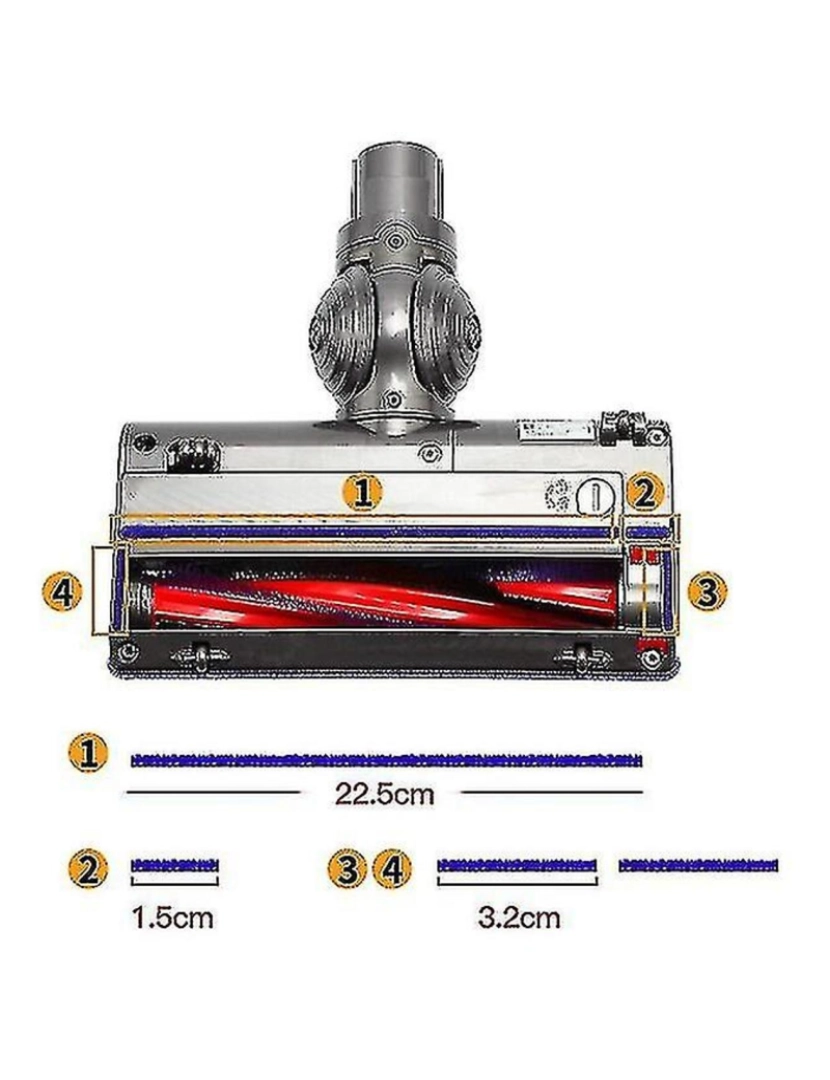 imagem de Tiras de pelúcia de 4pcs para Dyson DC V6 A aspirador de pó com tiras de pelúcia de 4pcs para Dyson V8 V11