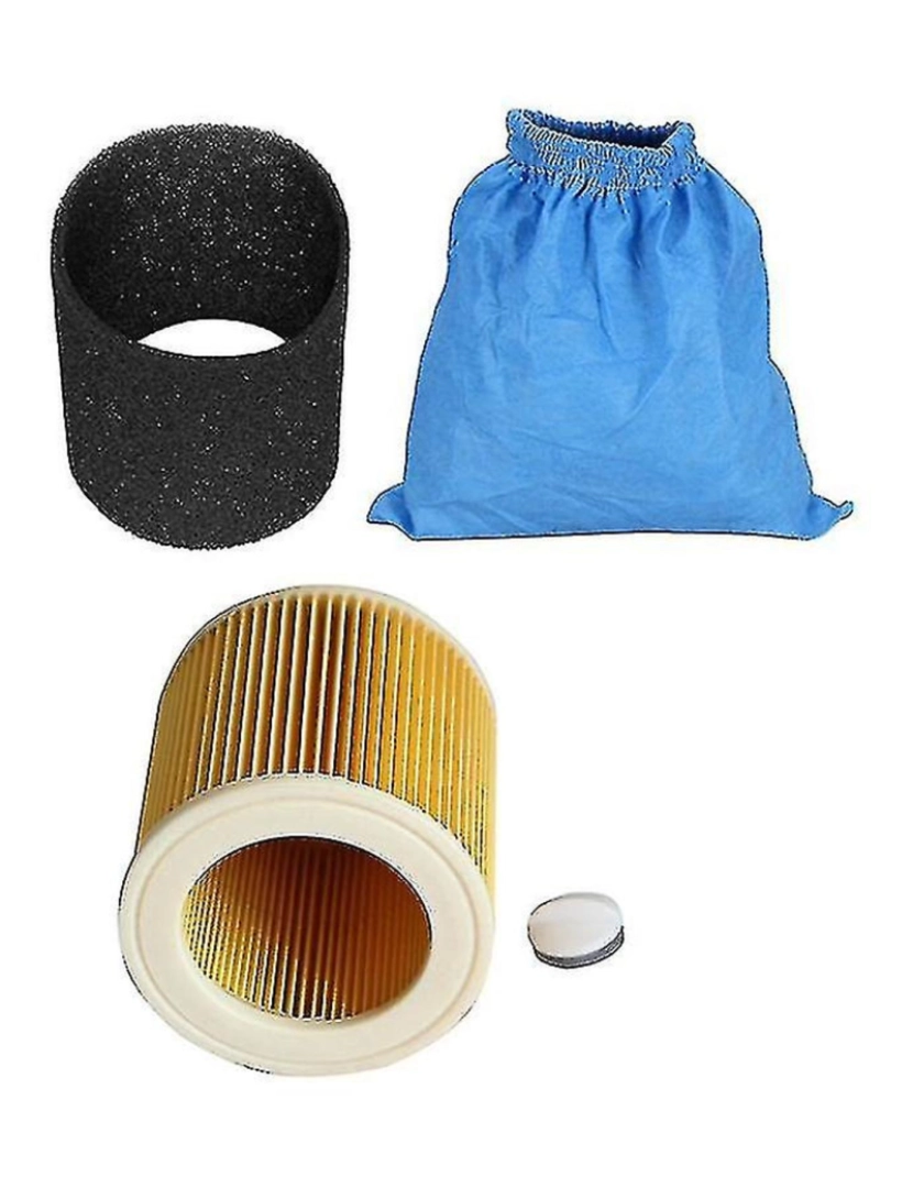 Crosmart - Bolsas de filtro têxteis filtro de espuma seco e seco filtro hepa para karcher mv1 wd1 wd2 wd3 vácuo