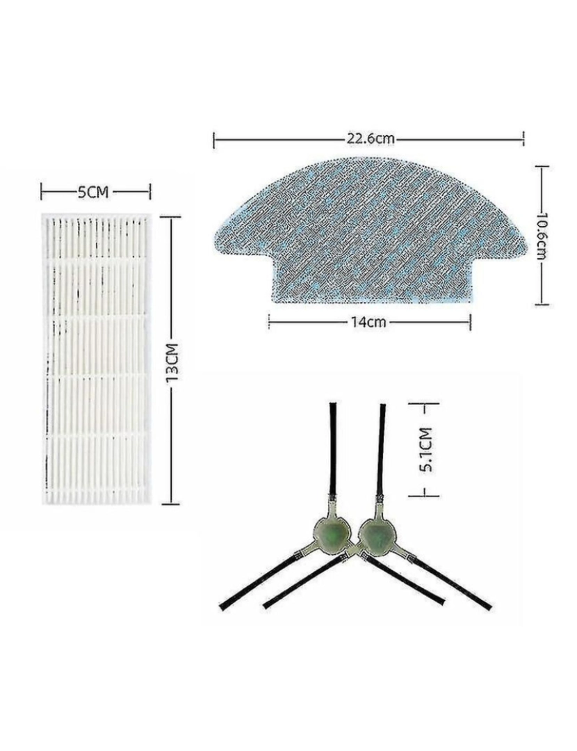 imagem de Filtro HEPA de escova lateral para Lefant M210 M210S M210B M213 MOP ROP ROBOT ROBOT SPA SPA2