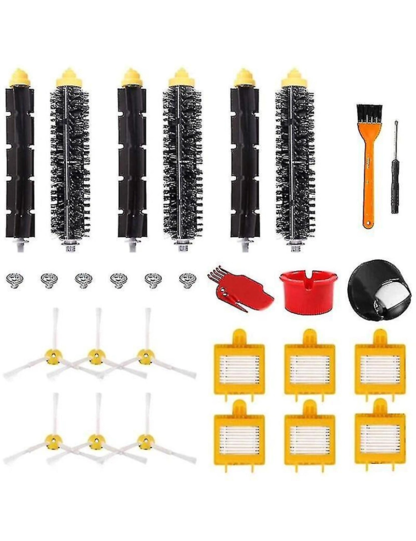 Crosmart - Adequado para Roomba 700 Series 700 720 750 760 765 770 Acessórios para limpeza de varredores Bruscada lateral, filtro, escova de rolo