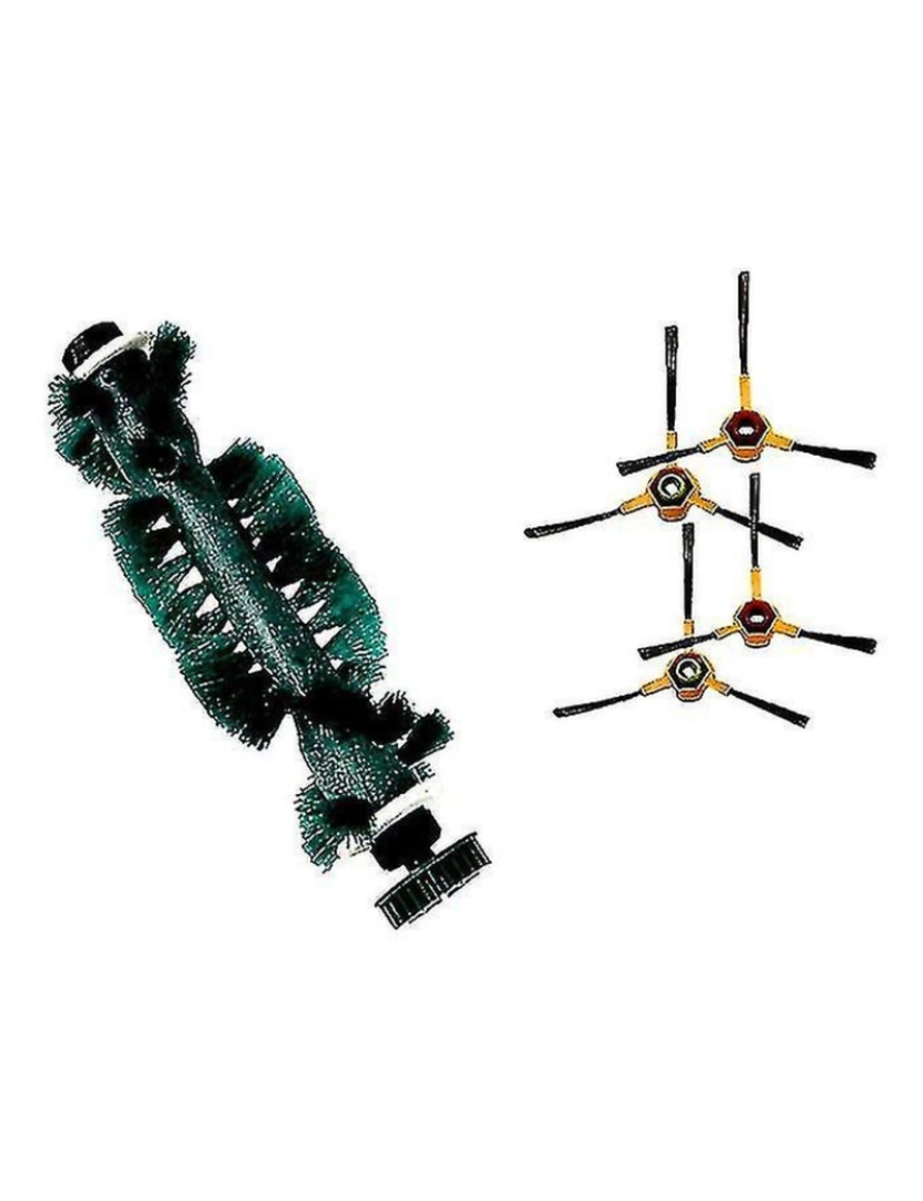 Crosmart - 1x escova de agitador principal + 4x Robô Limpador Substituição do pincel lateral para Ecovacs Deebot Deeboo