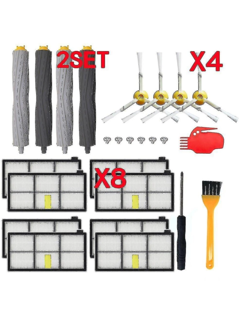 Crosmart - Filtros HEPA Brush for iRobot Roomba 805 860 861 865 866 870 871 880 885 960 966 980 Série Kit Acessórios de peças de kit