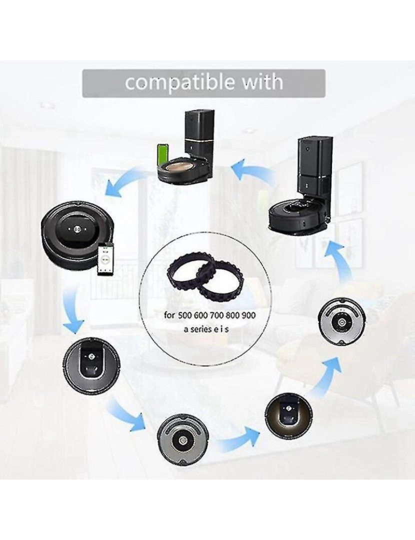 imagem de Pneus para o iRobot Roomba Series 500, 600.700, 800 e 900, IROBOT 676.980.698 PEÇAS ANTI-SLIP2