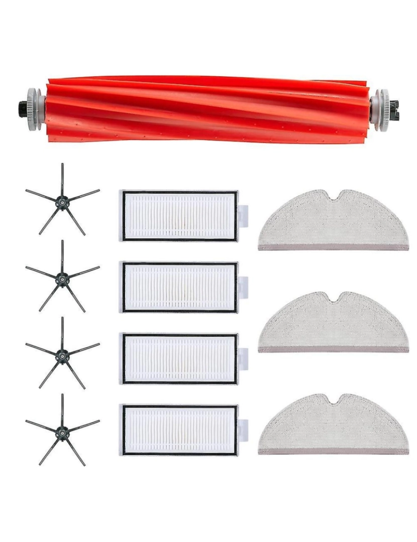 Crosmart - Peças de substituição Push Brush Pincel lateral Filtros Hepa para Q7 Q7 MAX Q7 MAX+ ASCUUUM CLEATER ACESSORES