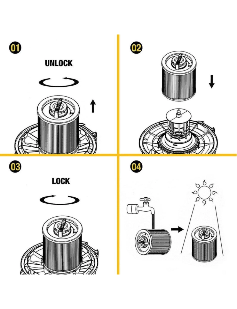 imagem de 2 PCs DXVC6910 Ferramenta de limpeza de filtro HEPA de vácuo de substituição, para DXVC6910 6-16 GALLON WOLL/DRY ASSIM3