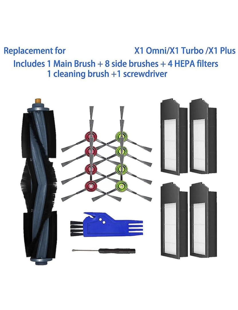 imagem de Peças de reposição Princulação principal Filtro hepa de pincel lateral para X1omni x1turbo Robot Acessórios de pó de pó de robô4