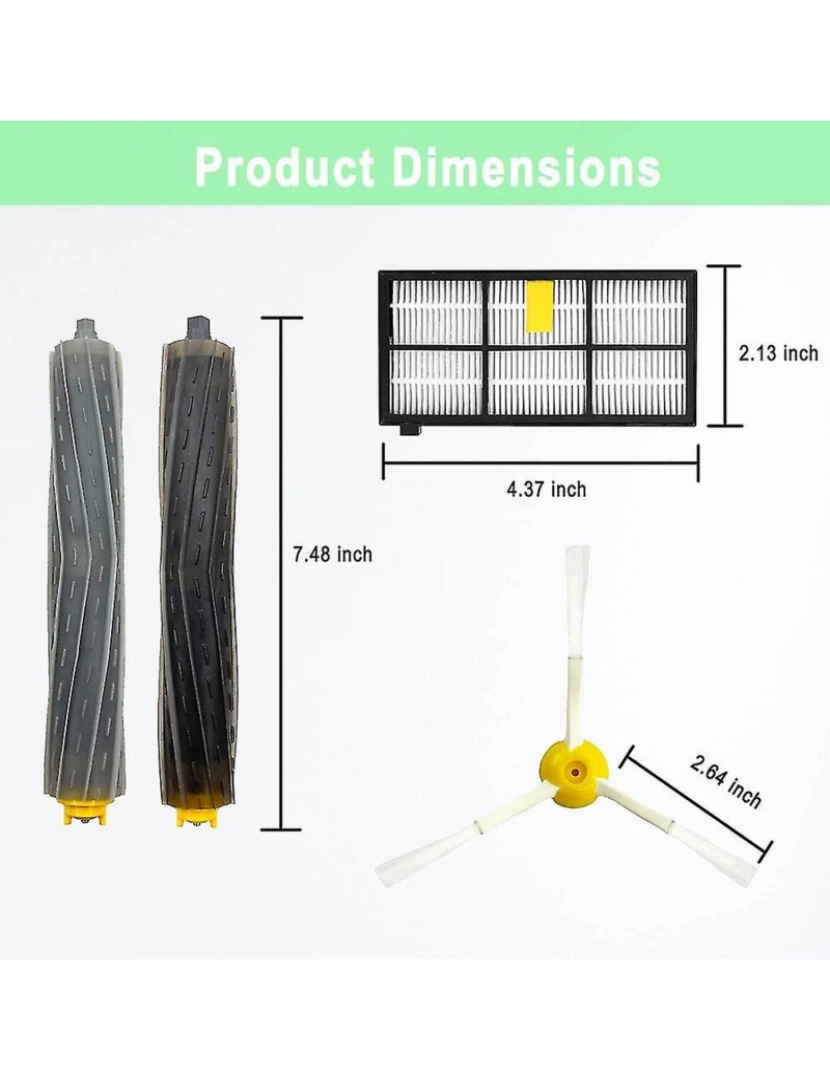 imagem de Peças de substituição Filtro Hepa de pincel lateral da escova principal para 900Series 960 990 ACESSÓRIOS ASCUUUM2