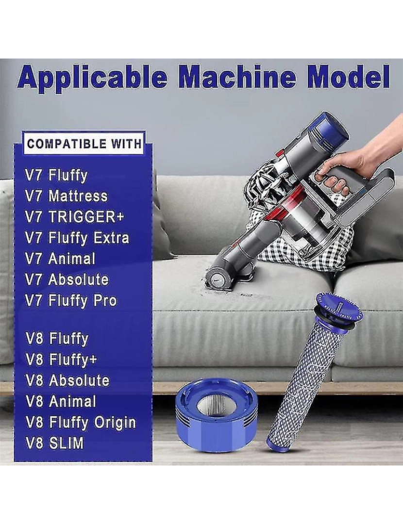 imagem de Peças de reposição Filtro HEPA Compatível para Dyson V7 V82