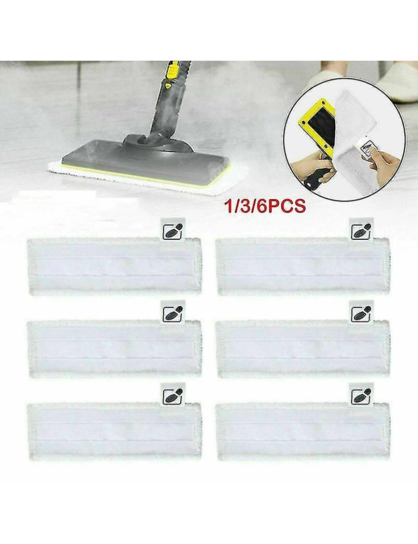 Crosmart - 1/3/6pcs karcher sc1 sc2 sc3 sc5 sc5 limpador de vapor de panos de piso Terry pisos