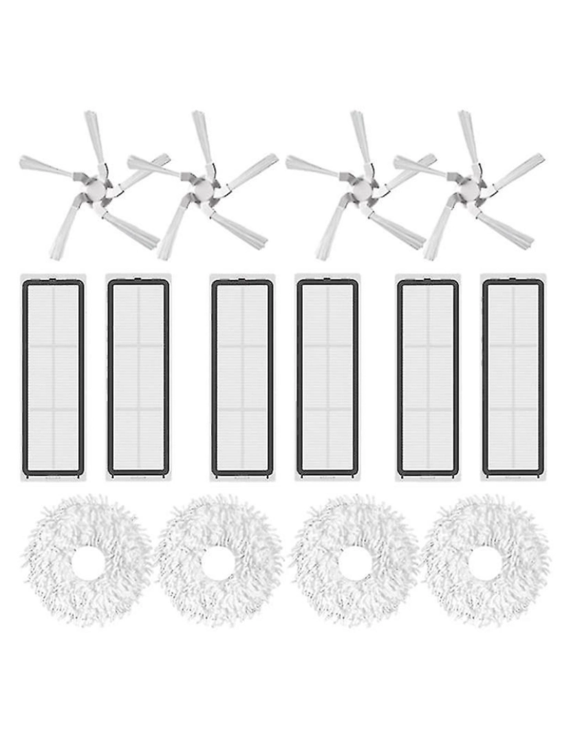 Crosmart - Filtro de pincel lateral e acessórios de substituição de pano de lavagem para o aspirador de pó Bot W10