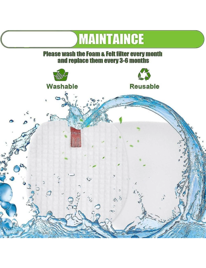 imagem de Filtro de esponja de substituição para tubarão IC300 IZ251UK IZ201UK IZ102 ASCUUUM CLEATER ACESSORES Peças, W4