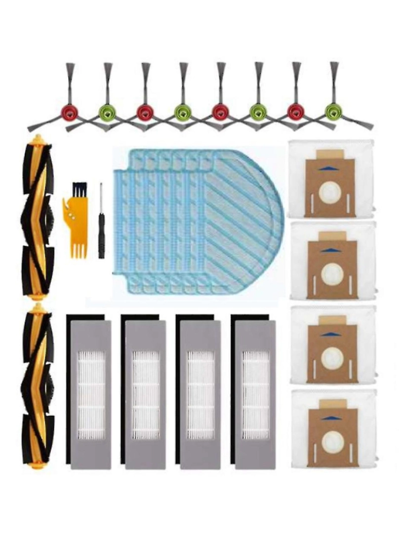 Crosmart - 27pcs peças para deebot ozmo t8 t8 max t9 t8 série n8 pro n8 pro+ pincel lateral de pano